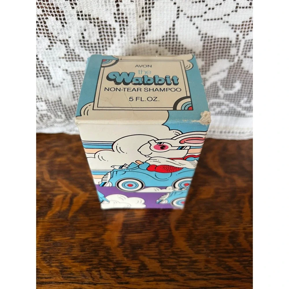 VTG NOS 1983 Avon The Wabbit Non-Tear Shampoo Blue Roadster Bottle with Decals